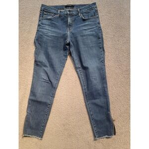J Brand Austin Skinny Jeans Women's Size 30 Blue Denim Zip Detail